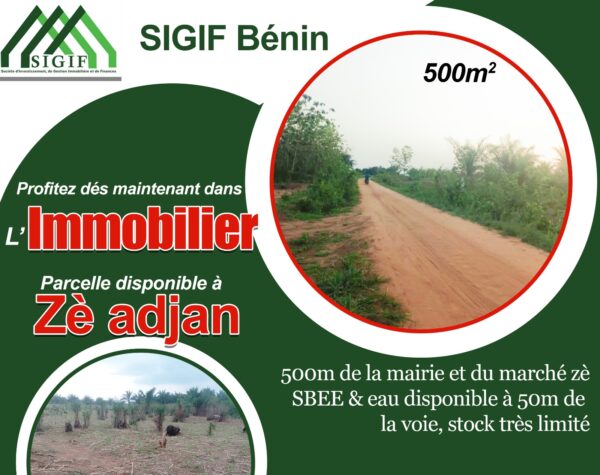 Parcelle Primo-accédant à Zé Adjan - Investissement Intelligent à 500m de la Mairie et du Marché
