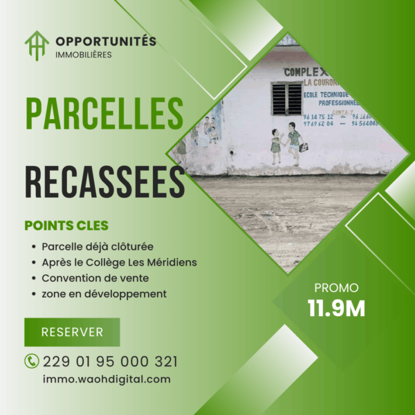 EXCLUSIVITÉ - Parcelle Recasée Clôturée à Cococodji (315m²)