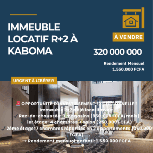 🏢 Immeuble Locatif R+2 à Kaboma - Rendement Mensuel 1.500.000 FCFA