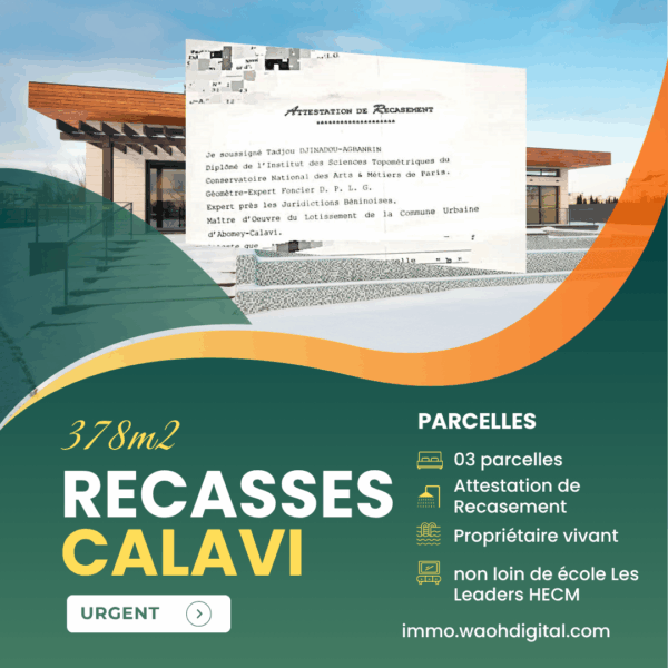 PARCELLES À CALAVI GBODJO - PRIX FRACASSÉS !