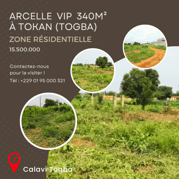 🏡 Parcelle VIP 340m² à Tokan (Togba) -  Titre en Cours - Zone Haut Standing