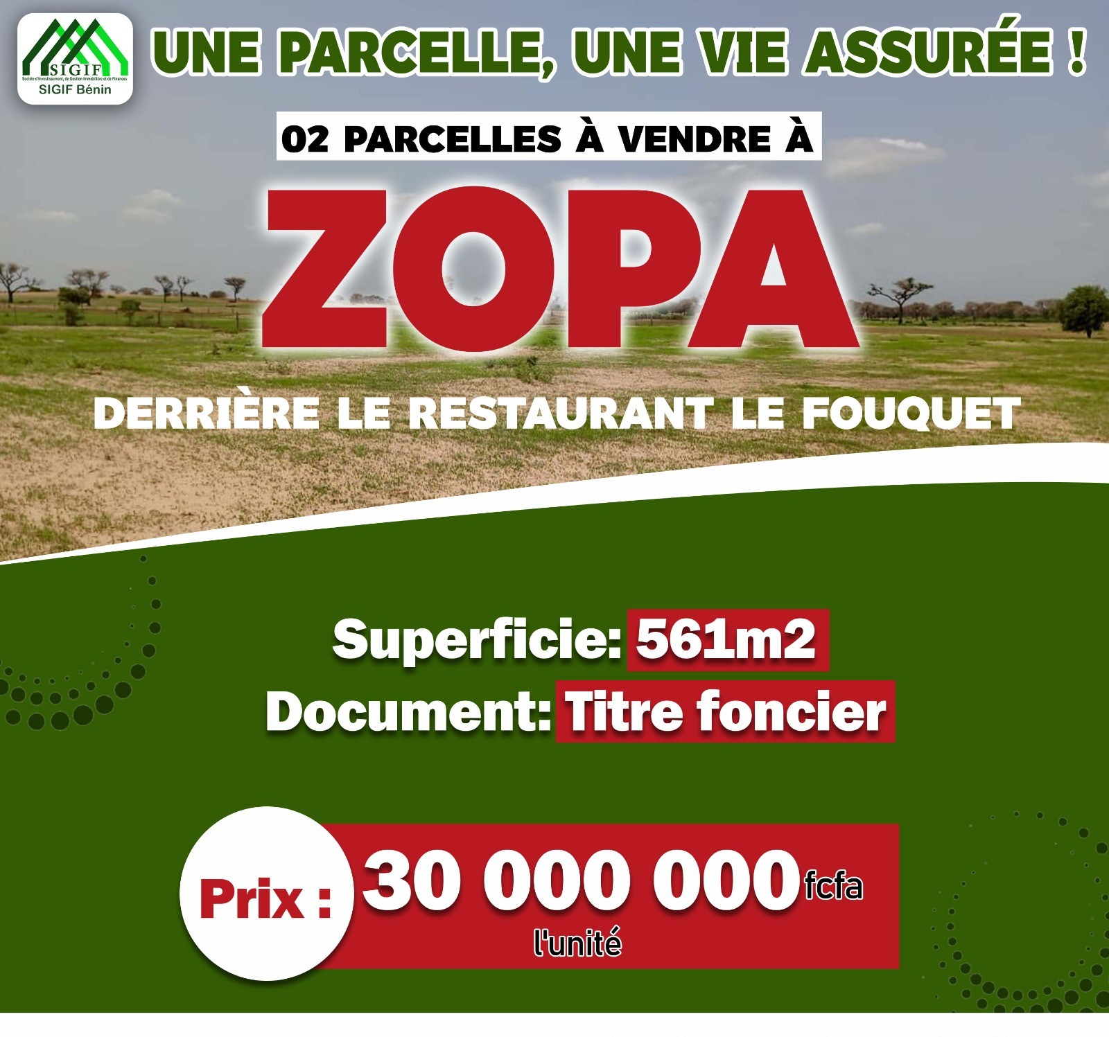 Terrain à Vendre à Zopa : Emplacement Idéal Derrière le Restaurant Le Fouquet